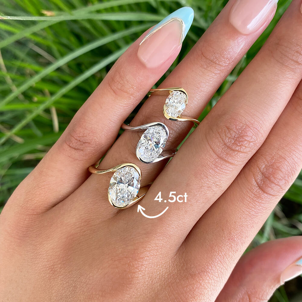 4.5CT Oval Cut Vintage Style Art Diamond Ring