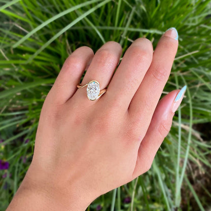 4.5CT Oval Cut Vintage Style Art Diamond Ring