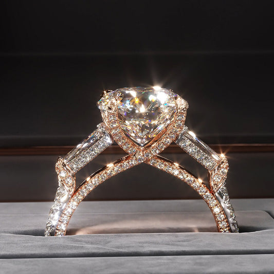 Decagon Nova Design 2CT Diamond Cut Moissanite Engagement Ring