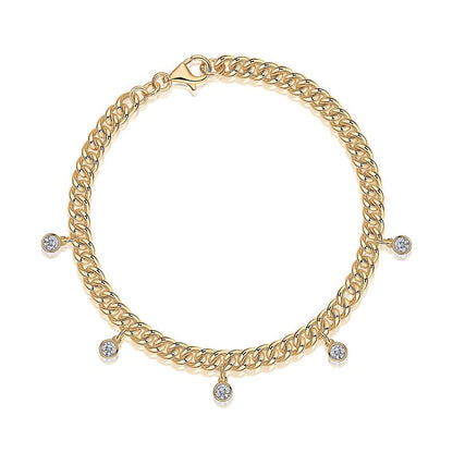 Dainty Gold Moissanite Station Bracelet