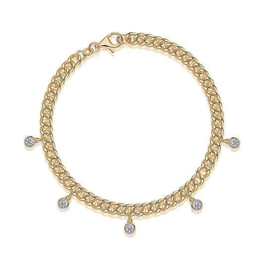 Dainty Gold Moissanite Station Bracelet