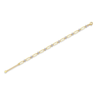 Radiant Floral Gold Moissanite Link Bracelet
