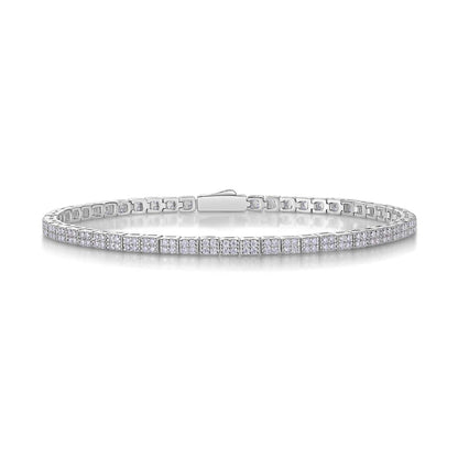 Classic Silver Moissanite Tennis Chain Bracelet-Unisex