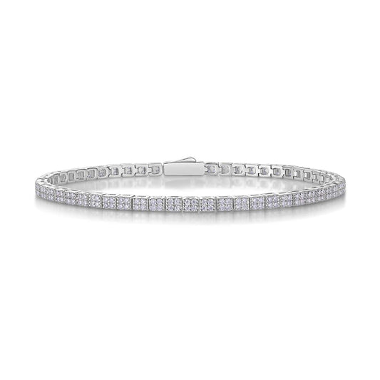 Classic Silver Moissanite Tennis Chain Bracelet-Unisex