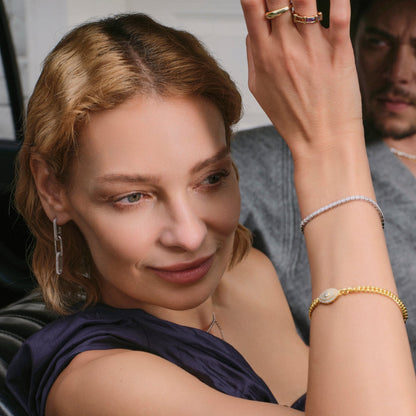 Classic Silver Moissanite Tennis Chain Bracelet-Unisex