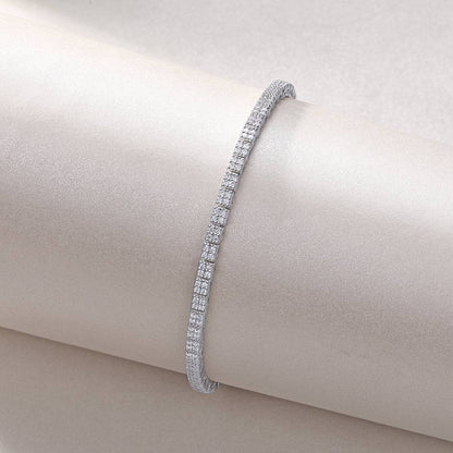 Classic Silver Moissanite Tennis Chain Bracelet-Unisex