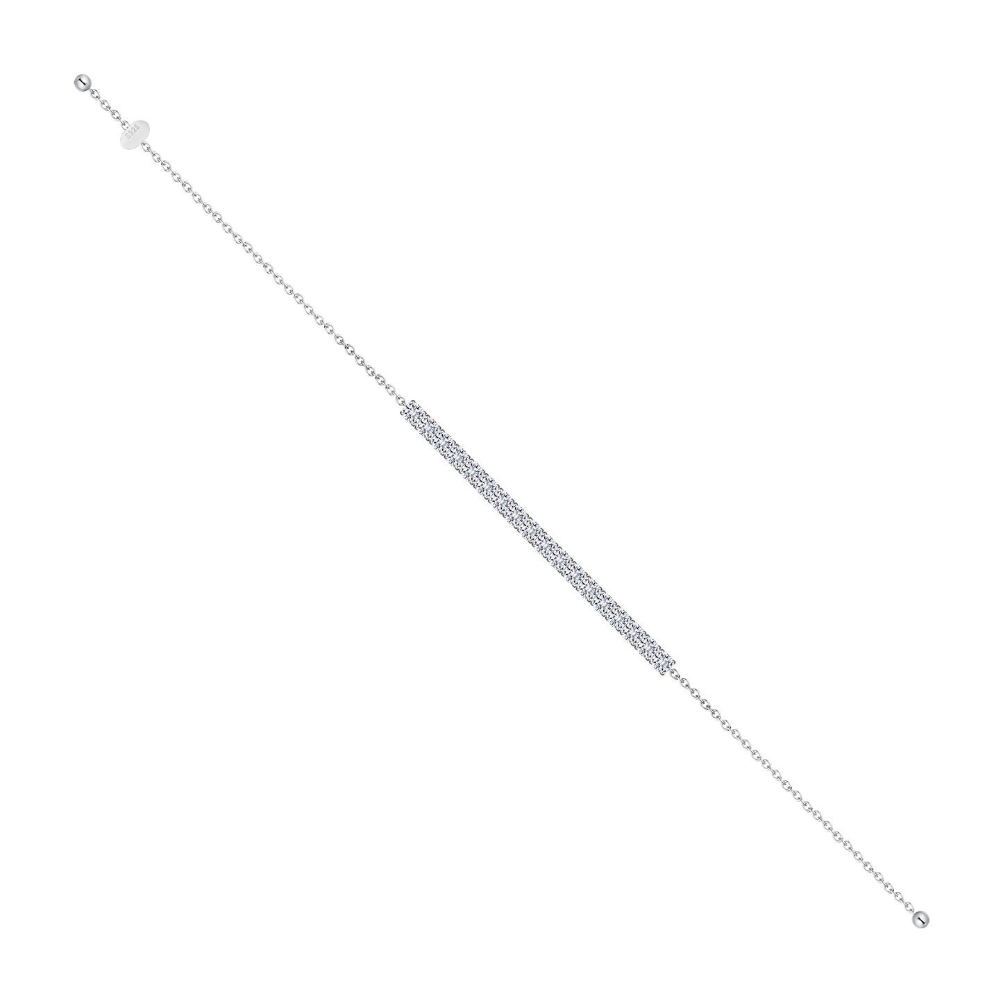 Minimalist Adjustable Silver Moissanite Tennis Bracelet