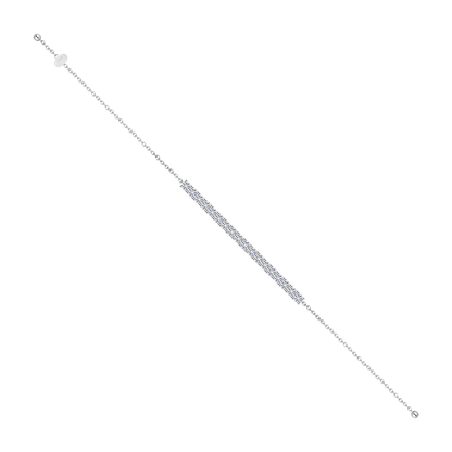 Minimalist Adjustable Silver Moissanite Tennis Bracelet