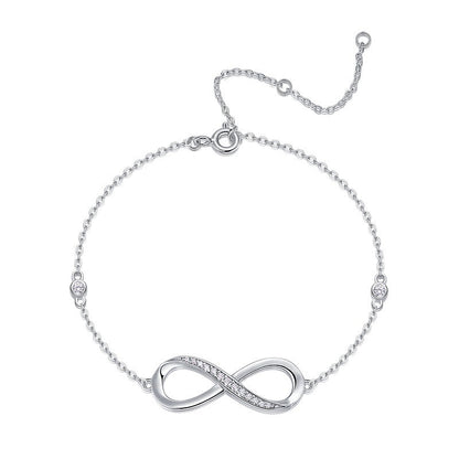 Sparkle Minimalist Infinity Silver Moissanite Bracelet