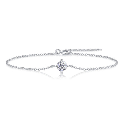 Dainty Round Brilliant Solitaire Bracelet